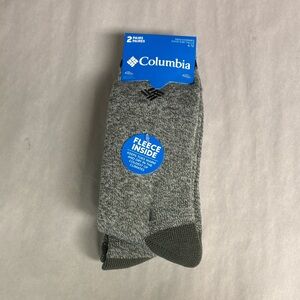New Columbia Socks Men’s 2 Pair Gray Warm Fleece Socks Activewear Casual Outdoor